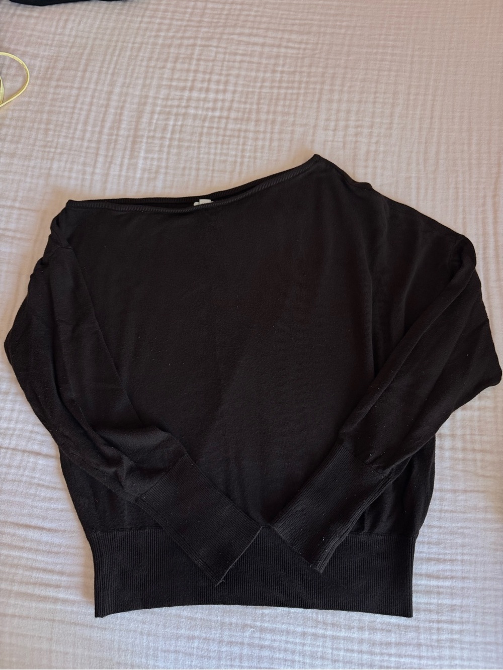Garage Dark Brown Off The Shoulder Long Sleeve Sweatshirt